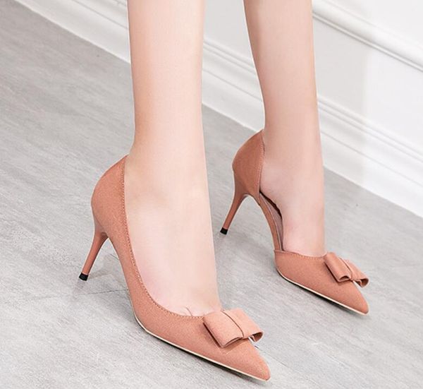 2020summer new sweet high-heeled shoes with thin heel, high heel, shallow mouth, pointed head, hollow out suede bowknot, Black
2020summer new sweet high-heeled shoes with thin heel, high heel, shallow mouth, pointed head, hollow out suede bowknot, Black