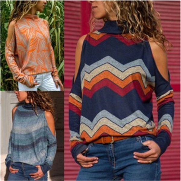 seasonal high collar shoulder long sleeve geometric printing women's knitted t-shirt seasonal high collar shoulder long sleeve geometri, White
seasonal high collar shoulder long sleeve geometric printing women's knitted t-shirt seasonal high collar shoulder long sleeve geometri, White
