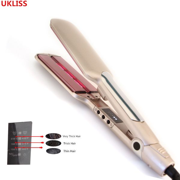 2 in 1 infrared hair straightener flat iron ceramic mch 60s heat-up 450 degrees salon ultrason steam hair straightener iron, Black
2 in 1 infrared hair straightener flat iron ceramic mch 60s heat-up 450 degrees salon ultrason steam hair straightener iron, Black
