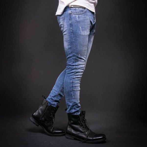 europe and america selling new style men's jeans with holes teenager men's jeans elasticity tight-fit skinny pants, Blue
europe and america selling new style men's jeans with holes teenager men's jeans elasticity tight-fit skinny pants, Blue