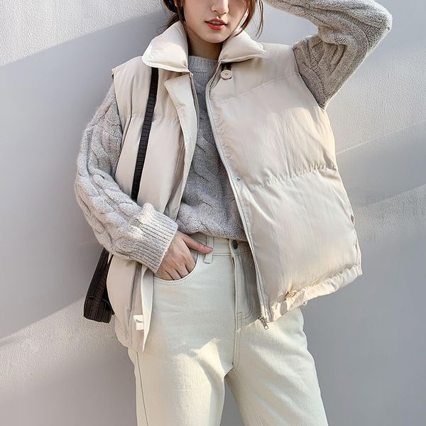 thick down parkas women 2019 winter autumn padded vest jackets female sleeveless warm casual coat outerwear zipper, Black;white
thick down parkas women 2019 winter autumn padded vest jackets female sleeveless warm casual coat outerwear zipper, Black;white