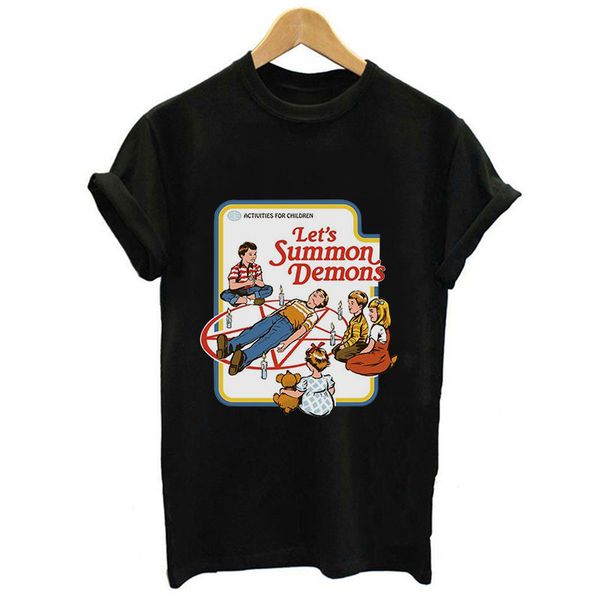 funny vintage women tshirt short sleeve let's summon demons harajuku print graphic shirt summer tumblr women tees, White
funny vintage women tshirt short sleeve let's summon demons harajuku print graphic shirt summer tumblr women tees, White