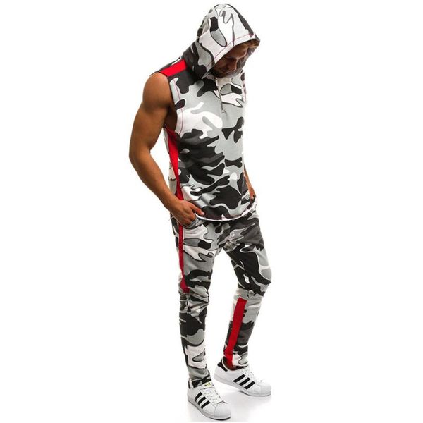 men's full length casual camo personalized pants and tank sets hip-hop style slim men's sleeveless and shorts suits, Gray
men's full length casual camo personalized pants and tank sets hip-hop style slim men's sleeveless and shorts suits, Gray