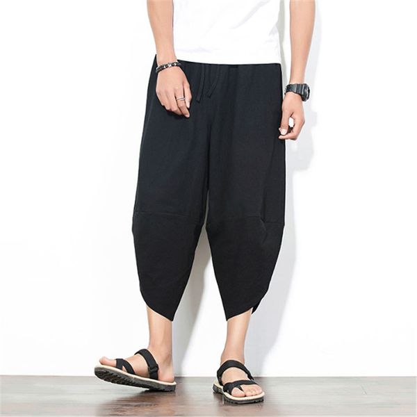 summer casual men's joggers pants drawstring hip hop harem trousers men calf length loose fit cotton linen drop crotch pants 4xl, Black
summer casual men's joggers pants drawstring hip hop harem trousers men calf length loose fit cotton linen drop crotch pants 4xl, Black