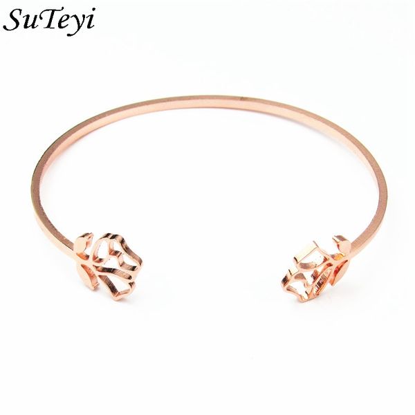 suteyi fashion hollowed rose bracelet gold rose gold silver color elegent temperament women jewelry open bracelet, Black
suteyi fashion hollowed rose bracelet gold rose gold silver color elegent temperament women jewelry open bracelet, Black