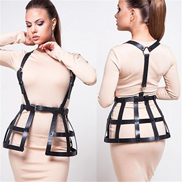 cetiri women' hollow out punk leather adjustable body chest harness belt weave skirts lingerie party costume black, Black;brown
cetiri women' hollow out punk leather adjustable body chest harness belt weave skirts lingerie party costume black, Black;brown