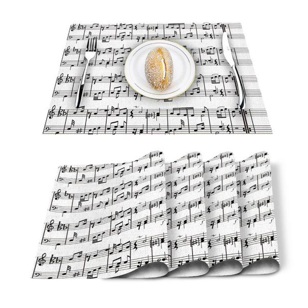 4/6 pcs placemat table mat tab music note black white printed for tables linen cotton kitchen dining pads placemats set
4/6 pcs placemat table mat tab music note black white printed for tables linen cotton kitchen dining pads placemats set
