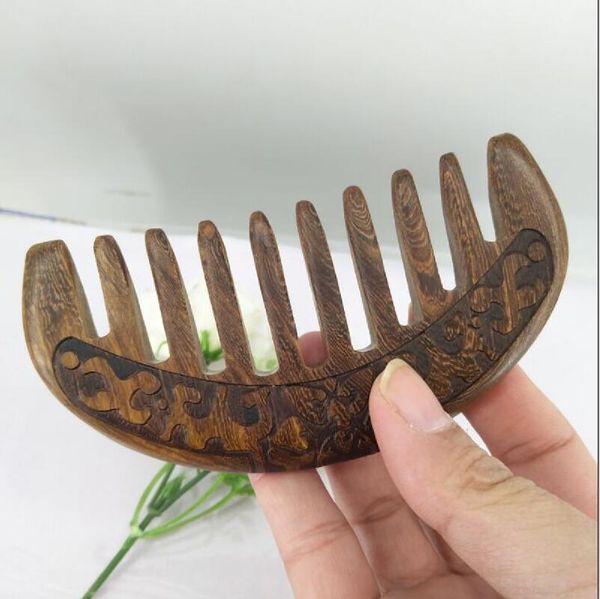 1pcs black sandalwood comb super wide tooth straight and curly hair massage wooden comb pocket beard comb, Silver
1pcs black sandalwood comb super wide tooth straight and curly hair massage wooden comb pocket beard comb, Silver