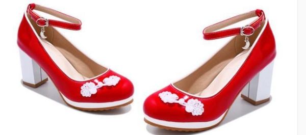 2019 women's shoes in spring and autumn with new style high heel coarse heel round head @mkljo30, Black