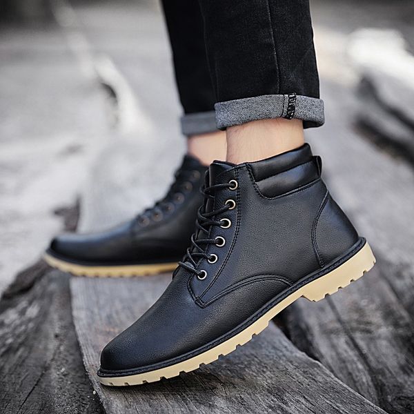 high 2019 autumn winter men boots lace up breathable casual ankle botas fashion men winter shoes snow boots size 39-44, Black
high 2019 autumn winter men boots lace up breathable casual ankle botas fashion men winter shoes snow boots size 39-44, Black