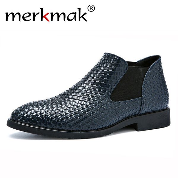 merkmak weave men leather shoess slip on casual boots shoes mens dress shoes comfortable larger size 38-48 footwear flats man's, Black
merkmak weave men leather shoess slip on casual boots shoes mens dress shoes comfortable larger size 38-48 footwear flats man's, Black