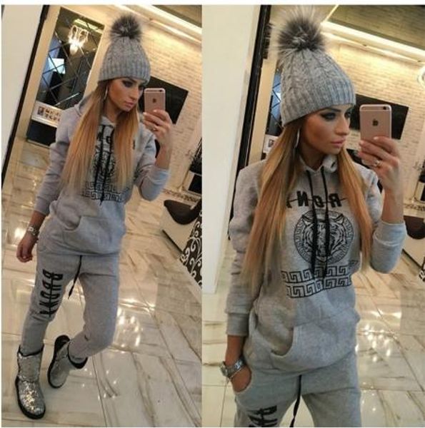 new ladies tracksuits hoodies sweatshirt + long pants sportwear costumes women sweat suit pants 2 piece set jogging suit famous, Gray
new ladies tracksuits hoodies sweatshirt + long pants sportwear costumes women sweat suit pants 2 piece set jogging suit famous, Gray