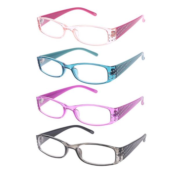 new women female simple fashion reading glasses solid color rectangular frame spring hinges rhinestone, Silver
new women female simple fashion reading glasses solid color rectangular frame spring hinges rhinestone, Silver