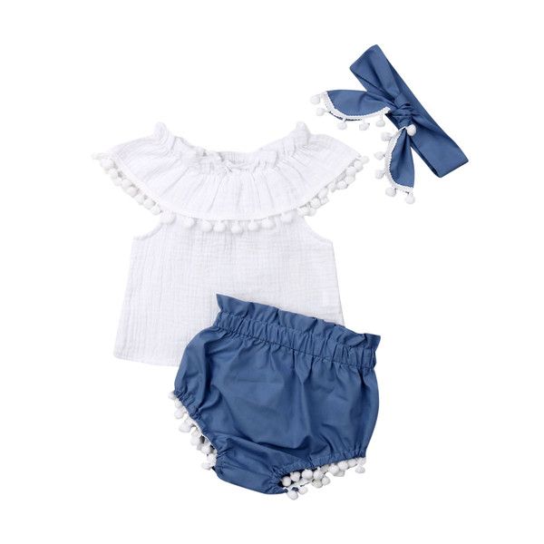 newborn toddler baby girls 0-24m clothes sets 3pcs white tassel off shoulder pants shorts briefs headband outfits
newborn toddler baby girls 0-24m clothes sets 3pcs white tassel off shoulder pants shorts briefs headband outfits