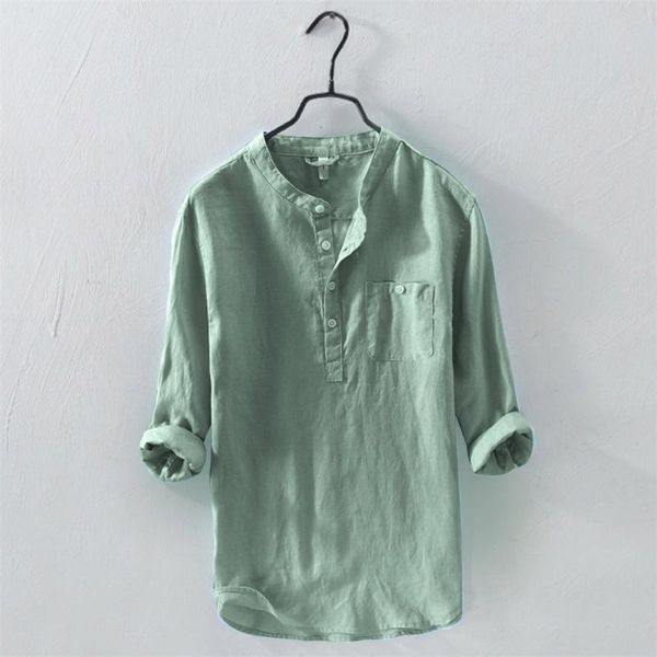 helisopus new summer men shirt long sleeve cotton linen casual shirts men single breasted solid color stand collar, White;black
helisopus new summer men shirt long sleeve cotton linen casual shirts men single breasted solid color stand collar, White;black