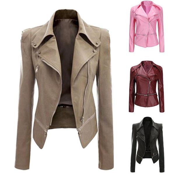 2019 women autumn zipeer soft leather jacket coat turn-down collar casual pu motorcycle black punk outerwear
2019 women autumn zipeer soft leather jacket coat turn-down collar casual pu motorcycle black punk outerwear