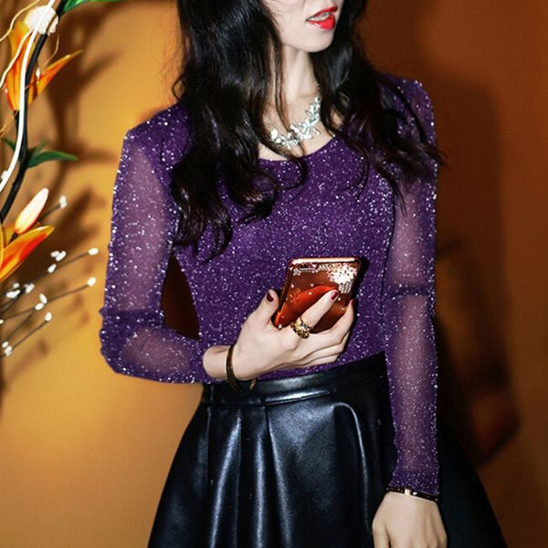 womens clothing women blouses see through mesh blouse spring autumn fashion women long sleeve transparent shining female shirt, White
womens clothing women blouses see through mesh blouse spring autumn fashion women long sleeve transparent shining female shirt, White