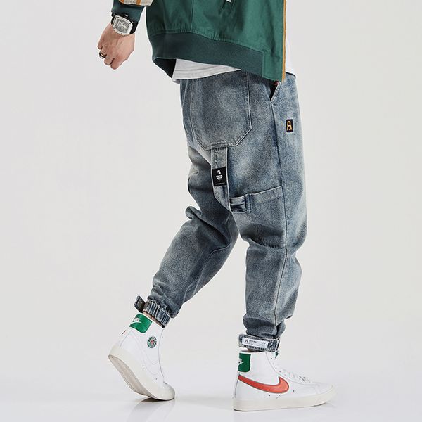 american streetwear fashion men jeans loose fit multi pockets cargo pants harem jeans designer hip hop jogger, Blue
american streetwear fashion men jeans loose fit multi pockets cargo pants harem jeans designer hip hop jogger, Blue