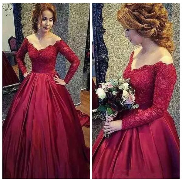 off shoulder lace long sleeves a-line women evening dresses 2019 modest satin long custom vestidos de prom party gowns robe de soiree, Black;red
off shoulder lace long sleeves a-line women evening dresses 2019 modest satin long custom vestidos de prom party gowns robe de soiree, Black;red