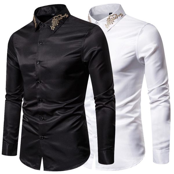 mens dress shirts mens fashion casual slim solid long sleeve shirts high end embroidery business formal dress size 2xl, White;black
mens dress shirts mens fashion casual slim solid long sleeve shirts high end embroidery business formal dress size 2xl, White;black