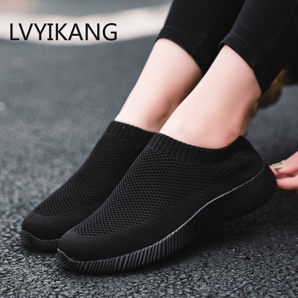 women fabric socks shoes woman fashion casual soft shoes slip on tenis feminino sneakers woman plus size zapatos de mujer, Black
women fabric socks shoes woman fashion casual soft shoes slip on tenis feminino sneakers woman plus size zapatos de mujer, Black