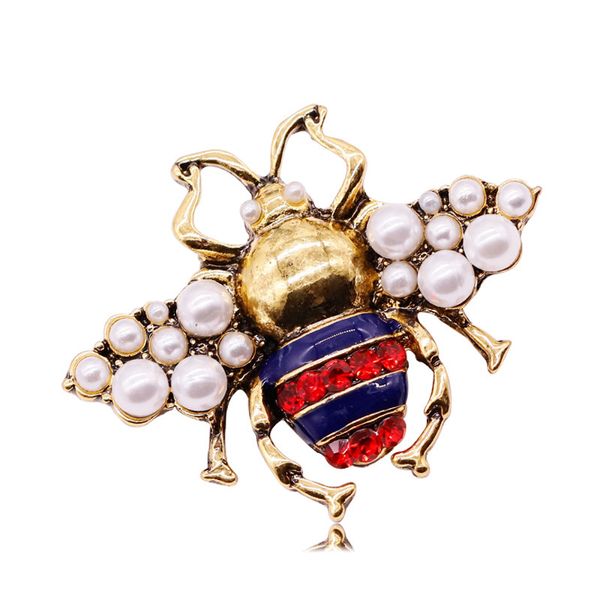originality pearl insect brooch alloy oil dripping bees brooch woman pin, Gray