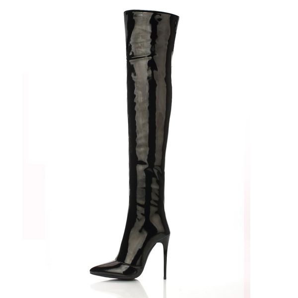 -women high heels tall boots patent leather high heel over the knee boots for women ladies pole dancing boots size 35-43, Black
-women high heels tall boots patent leather high heel over the knee boots for women ladies pole dancing boots size 35-43, Black