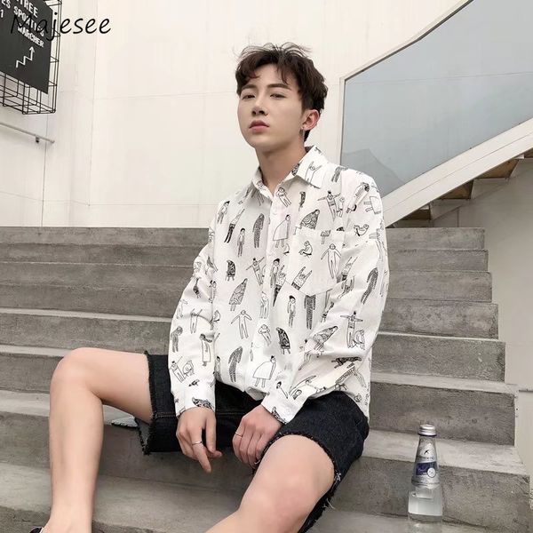 shirts men new printed leisure thin pockets loose simple all-match ulzzang shirt mens korean style trendy students chic clothing, White;black
shirts men new printed leisure thin pockets loose simple all-match ulzzang shirt mens korean style trendy students chic clothing, White;black