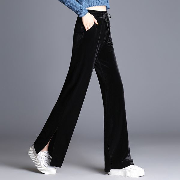wide leg woman down thicken loose casual velvet pants 2020 autumn winter warm black trousers female big size, Black;white
wide leg woman down thicken loose casual velvet pants 2020 autumn winter warm black trousers female big size, Black;white