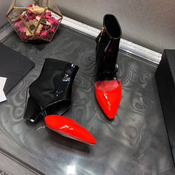 2020 women ladies patent genuine leather colorblocked wedge high heel shoes pumps booty, Black
2020 women ladies patent genuine leather colorblocked wedge high heel shoes pumps booty, Black