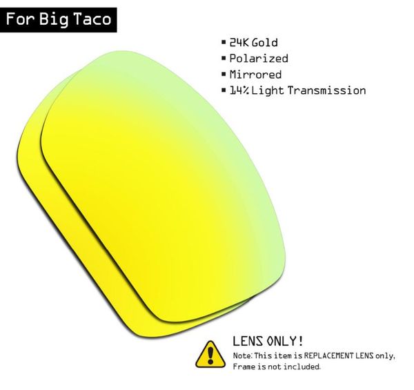 smartvlt polarized sunglasses replacement lenses for big taco - 24k gold
