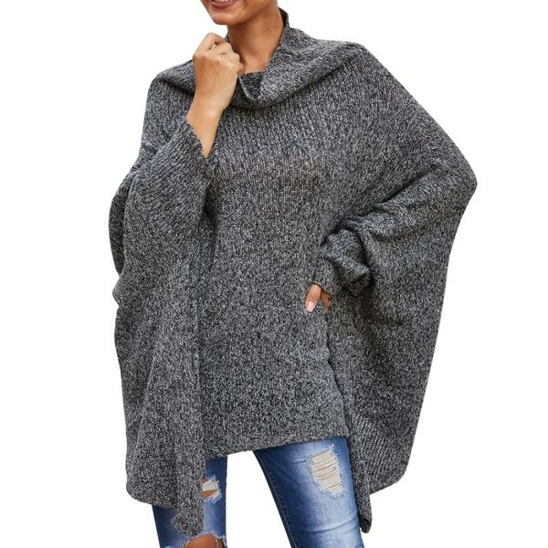 autumn cloak sweater gray high collar pullover sweater long paragraph shawl bat shirt cloak knitted jacket turtleneck, White;black
autumn cloak sweater gray high collar pullover sweater long paragraph shawl bat shirt cloak knitted jacket turtleneck, White;black