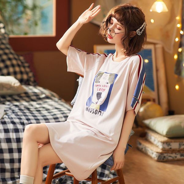 summer women's nightdress cotton home clothes cute cartoon pattern nightwear short sleeve nightwear casual home clothes, Black;red
summer women's nightdress cotton home clothes cute cartoon pattern nightwear short sleeve nightwear casual home clothes, Black;red