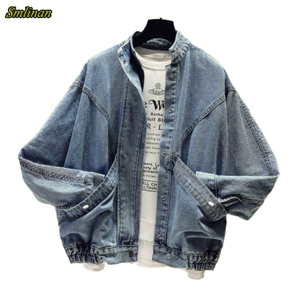 smlinan streetwear vintage denim jacket women spring autumn loose casual coat female mandarin collar single breasted jeans coats, Black;brown
smlinan streetwear vintage denim jacket women spring autumn loose casual coat female mandarin collar single breasted jeans coats, Black;brown