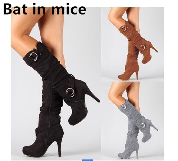 2019 knee high women boots thin high heel dress round toe platform fashion women ladies mid calf boots mujer zapatos t649, Black
2019 knee high women boots thin high heel dress round toe platform fashion women ladies mid calf boots mujer zapatos t649, Black