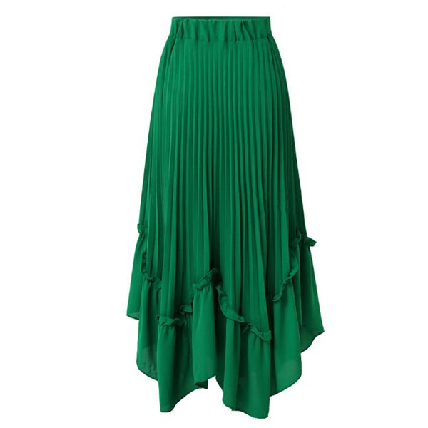 high waist long skirts women chiffon pleated skirt summer autumn ruffle skirt female asymmetrical plus size midi skirts jupes, Black
high waist long skirts women chiffon pleated skirt summer autumn ruffle skirt female asymmetrical plus size midi skirts jupes, Black