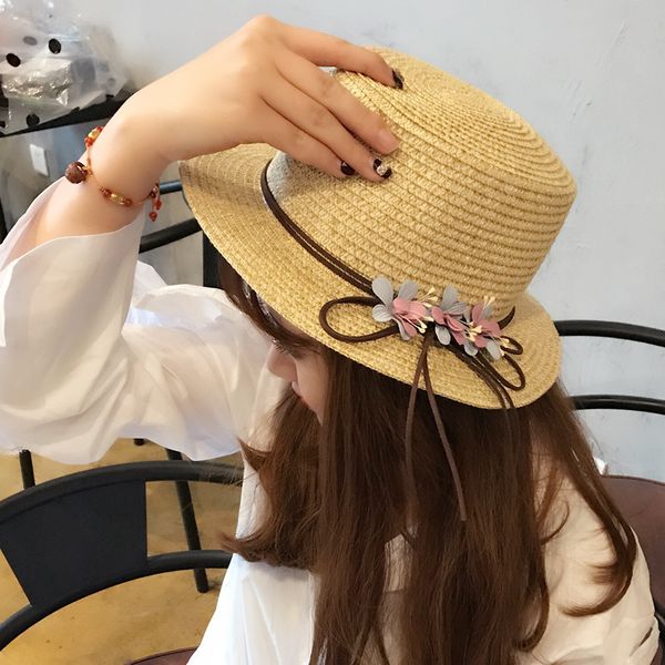 sun shade hat new korean version of leather rope flowers straw hats flat beach sunshade holiday summer women viosr cap h130, Blue;gray
sun shade hat new korean version of leather rope flowers straw hats flat beach sunshade holiday summer women viosr cap h130, Blue;gray