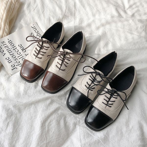 womens derby shoes mixed colors female footwear casual sneaker british style all-match 2019 fashion women's square toe leather, Black
womens derby shoes mixed colors female footwear casual sneaker british style all-match 2019 fashion women's square toe leather, Black