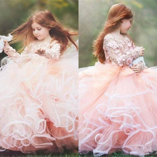 cute ballroom flower girl dresses jewel neck 3d floral appliqued girl pageant gowns long sleeves ruffle tiered skirt birthday gowns, White;blue
cute ballroom flower girl dresses jewel neck 3d floral appliqued girl pageant gowns long sleeves ruffle tiered skirt birthday gowns, White;blue