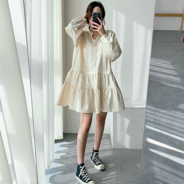 2020 new summer fashion korea styles stand collar lantern sleeves drawstring mini length dress female vestido v730, Black;gray
2020 new summer fashion korea styles stand collar lantern sleeves drawstring mini length dress female vestido v730, Black;gray