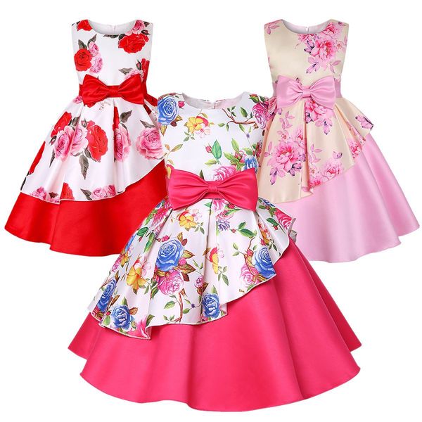 retail kids designer dress girls irregular bow floral princess dress children printed party costume cosplay designer boutique clothes, Red;yellow
retail kids designer dress girls irregular bow floral princess dress children printed party costume cosplay designer boutique clothes, Red;yellow