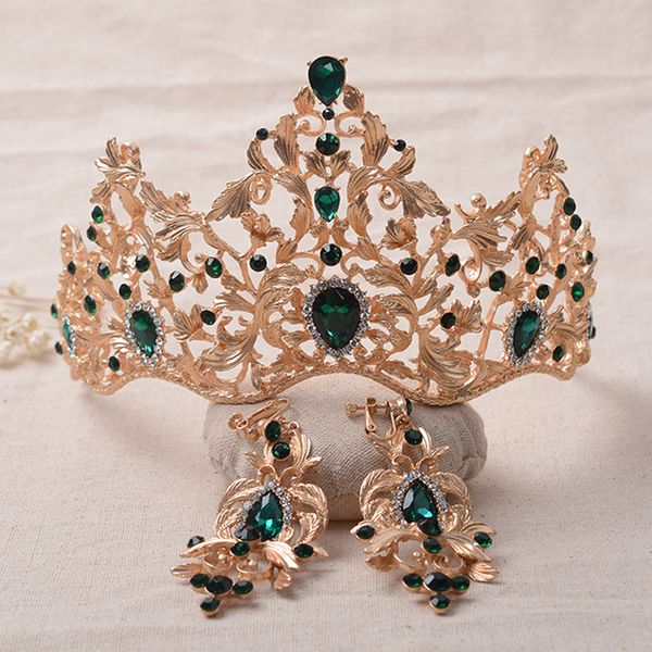 new fashion jewelry baroque magnificent crystal bridal green tiara vintage retro wedding crown for bride pageant hair accessory, White;golden
new fashion jewelry baroque magnificent crystal bridal green tiara vintage retro wedding crown for bride pageant hair accessory, White;golden