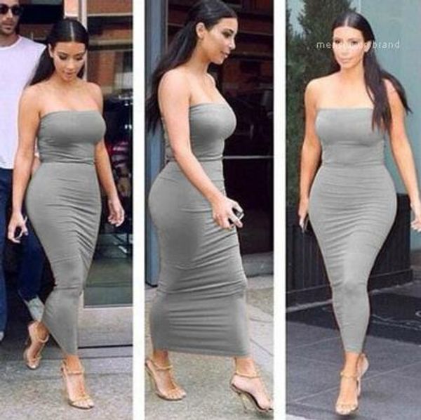 bodycon dress summer candy color long dress kim kardashian dresses women sheath strapless, Black;gray
bodycon dress summer candy color long dress kim kardashian dresses women sheath strapless, Black;gray