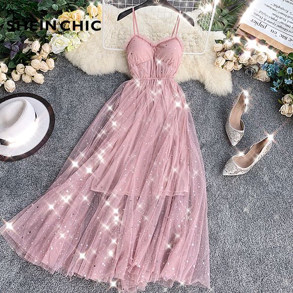 summer runway 2019 women sweet dress spaghetti strap pink black long dress elegant sequined shining fairy verano vestidos, Black;gray
summer runway 2019 women sweet dress spaghetti strap pink black long dress elegant sequined shining fairy verano vestidos, Black;gray