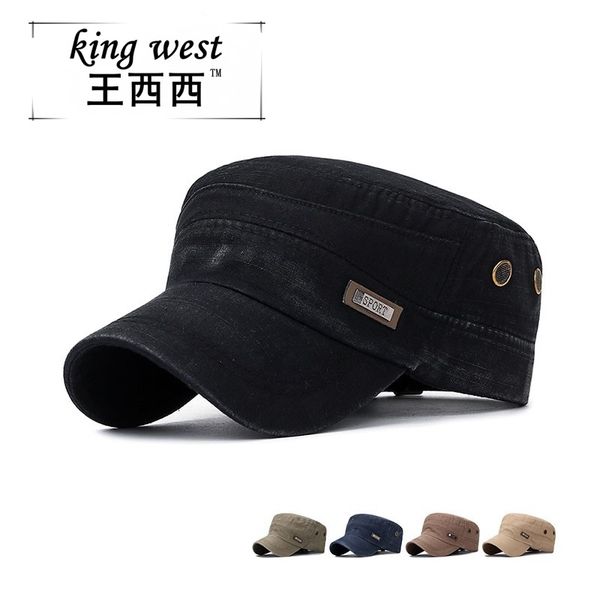 2019new spring and autumn washed old military cap men's outdoor cotton flat hat bamboo cloth faded hat, Blue;gray
2019new spring and autumn washed old military cap men's outdoor cotton flat hat bamboo cloth faded hat, Blue;gray