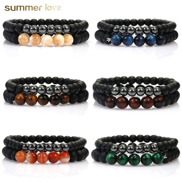 2pcs /set fashion handmade natural agate bead bracelet for men women 6mm 8mm natural stone energy bracelet elastical jewelry gift, Black
2pcs /set fashion handmade natural agate bead bracelet for men women 6mm 8mm natural stone energy bracelet elastical jewelry gift, Black