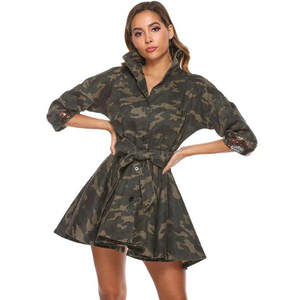fashion women camouflage skirt denim skirt package hips 2020 long sleeve lapel buttons casual coat and mini outfits, Black
fashion women camouflage skirt denim skirt package hips 2020 long sleeve lapel buttons casual coat and mini outfits, Black