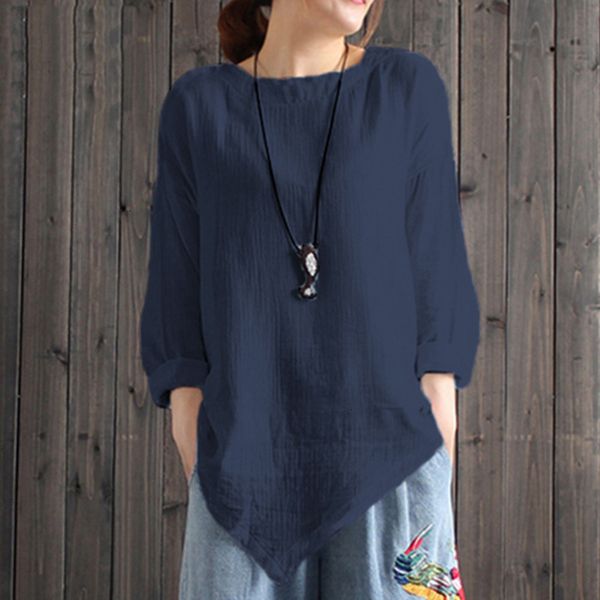 women blouses womens clothing women vintage cotton linen 2019 autumn plus size shirts asymmetric casual loose camisa feminina, White
women blouses womens clothing women vintage cotton linen 2019 autumn plus size shirts asymmetric casual loose camisa feminina, White
