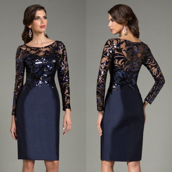 navy blue knee length mother of the bride dresses long sleeve boat neck dress evening wear formal gowns wedding guest dress, Black;red
navy blue knee length mother of the bride dresses long sleeve boat neck dress evening wear formal gowns wedding guest dress, Black;red