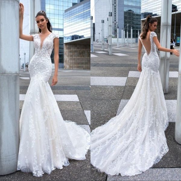 2019 crystal design wedding dresses deep v neck lace beads crystals bridal gowns sweep train mermaid wedding dress, White
2019 crystal design wedding dresses deep v neck lace beads crystals bridal gowns sweep train mermaid wedding dress, White